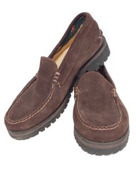 Pair Of Men's Custom Made Brown Suede Lug Sole Casual Shoes - Size 8.5