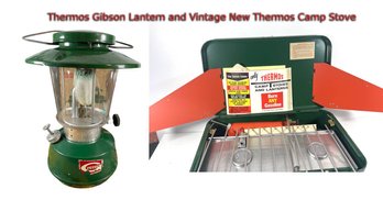 Vintage Thermos Gibson Lantern And Thermos Camp Stove 'new' In Box