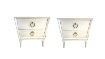 Pure Salt White End Tables Pair