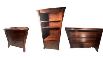 Three Piece Set -Two Drawer File Cabinet - Bookshelf Hutch - Bookshelf Cabinet