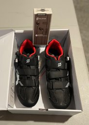 New (never Used) Peloton Cycling Shoes (Size 46) And Ear Buds