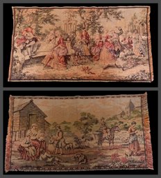 Pair Of Woven Tapestries From Belgium & Italy