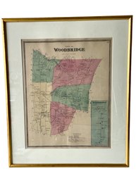 Antique 1869 FW Beers, Map Of The Town Of Woodbridge, CT.