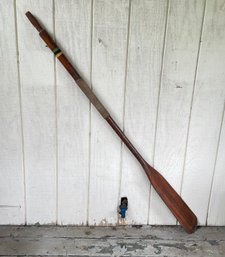 Vintage Wooden Oar With Rope Accent