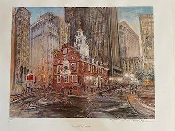 Old State House Boston Print AP Signed By Kamil Kubik