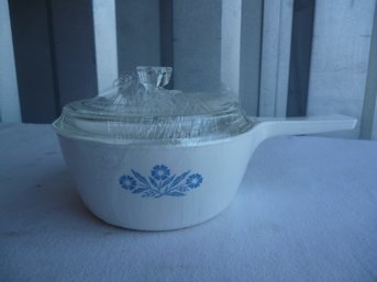 Vintage Corning Ware Blue Cornflower 1 1/2 PT Handled Sauce Pan With Lid