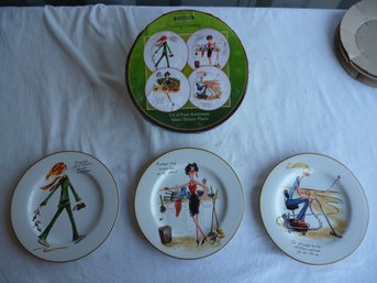 Sakura Salad/Dessert Plates 'Spring Cleaning' 3PC