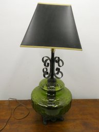 Green Glass Large Table Lamp Parts