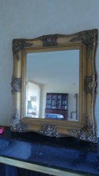 Gold Gilded Relief Framed Mirror
