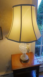 Set Of Two Stylized Crystal Lamps With Classic Shades