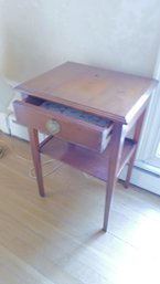 Set Of Two Minimalist Wooden Side / End Tables With Drawers