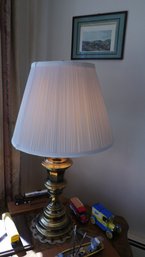 Brass Lamps With Ivory Pleated Shades