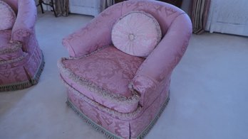 Set Of Pink Upholstered Stuffed Armchairs