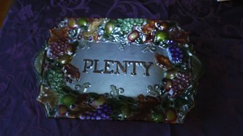 Plenty Colored Glass Serving Tray.