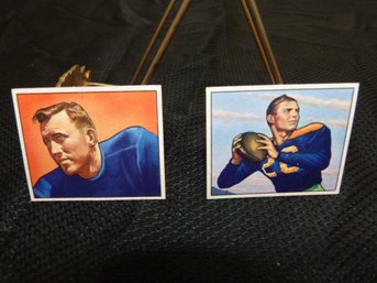 Lot Of (2) Vintage Original 1950 Bowman Football Cards    -Poole - Rote