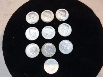 Group Of (10)  Kennedy Half Dollar Coins - 40 Percent Silver - Exceptional Condition