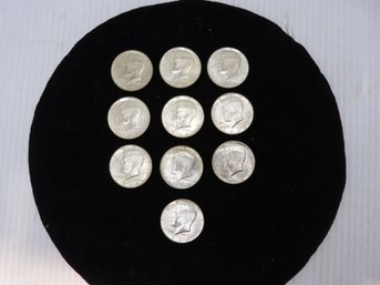 Group Of (10)  Kennedy Half Dollar Coins - 40 Percent Silver - Exceptional Condition