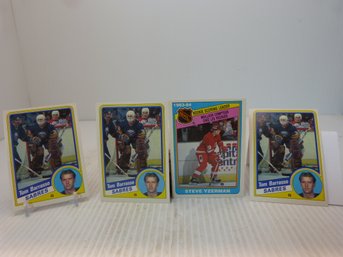Lot Of (4)  Vintage Original 1984 O Pee Chee Hockey Cards  -Barrasso -Yzerman