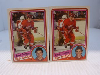 Lot Of (2)  Vintage Original 1984 Topps Steve Yzerman Hockey Cards