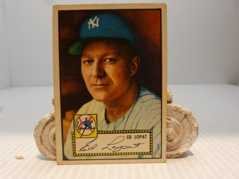 Original Vintage 1952 Topps Ed Lopat Baseball Card