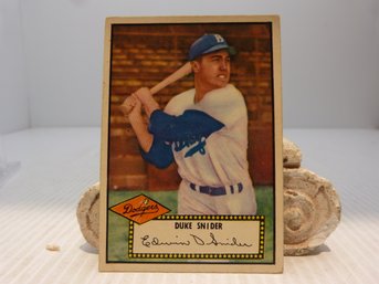 Original Vintage 1952 Topps Duke Snider Baseball Card
