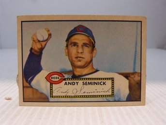 Original Vintage 1952 Topps Andy Seminick Baseball Card