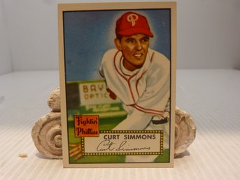 Original Vintage 1952 Topps Curt Simmons Baseball Card