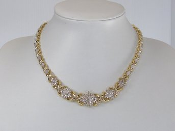 Massive 10K Yellow Gold Diamond Encrusted Necklace  - 45 Grams - Over 200 Diamonds !