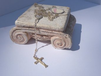 Vintage  Sterling Silver & Crystal Rosary Beads