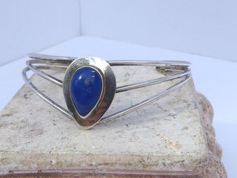 Sterling Silver & Blue Lapis Cuff Bracelet