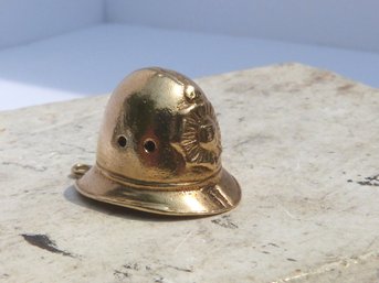 Vintage 9K Yellow Gold British Police Bobby Helmet Charm