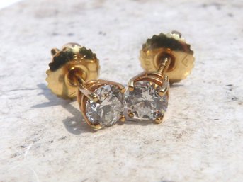 Spectacular 18K Yellow Gold & Diamond Stud Earrings By Bailey ,Banks & Biddle