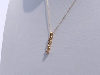 Beautiful 10K Yellow Gold & 3 Stone Chocolate Diamond Pendant / Necklace