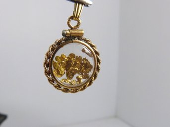 Vintage Genuine 22 K Gold Nugget Locket Pendant