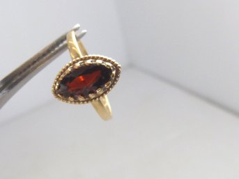 14K Yellow Gold Marquis Cut Garnet Ring