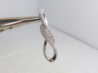 14 K White Gold & Multi Diamond Loop Pendant