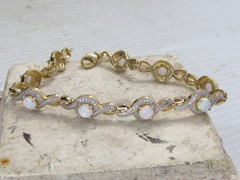 Gold Over Sterling Silver Opal Bracelet