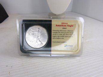 2002 US Silver American Eagle One Dollar Coin   1 Oz  Fine Silver  UNC