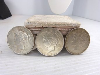 Lot Of (3) US Peace Silver Dollars - 1922, 1924, & 1928-S