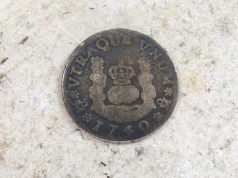 Authentic 1740 1 Real Spanish Silver Coin