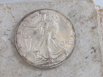 1986 US Silver American Eagle One Dollar Coin   1 Oz  Fine Silver