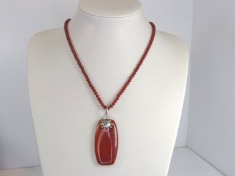 Beautiful Sterling Silver & Carnelian Necklace