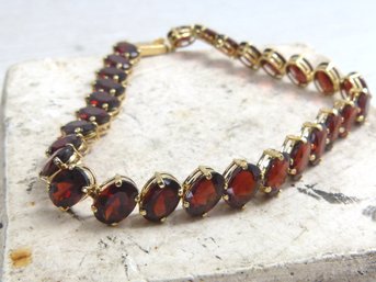 Gorgeous 14 K Yellow Gold & Garnet Bracelet