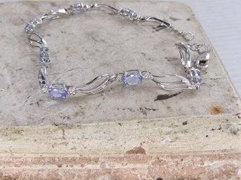 10K White Gold & Tanzanite Bracelet