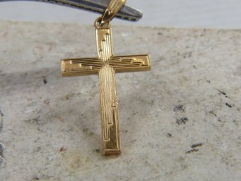 Small Vintage 10K Yellow Gold Cross Pendant