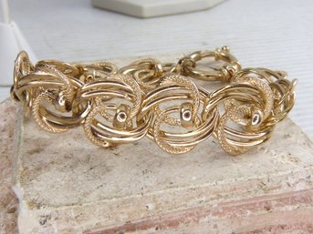 Beautiful Gold Over Sterling Silver Circle Link Bracelet