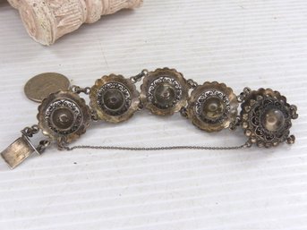 Antique .800 Silver Middle Eastern Wire Work Bracelet