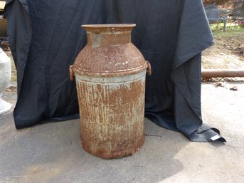 Antique Steel Milk Can / Flower Pot