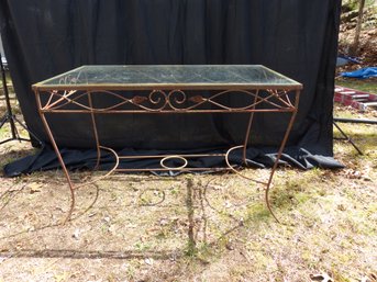 Vintage Wrought Iron & Glass Table