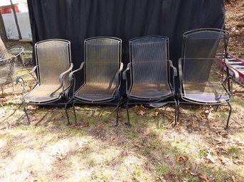 Group Of 4 Vintage Mid Century Modern Wire Mesh Chairs    MCM